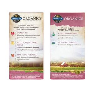 Garden of Life, Organics Womens 40 Plus Multi, 60 Tabs