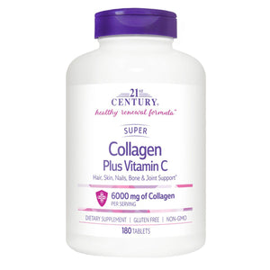 21st Century, Super Collagen + Vitamin C, 180 Tabs