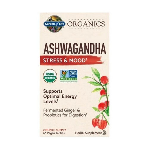 Garden of Life, Organics Ashwaganda Stress & Mood, 60 Vegan Tabs