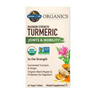 Garden of Life, Organics Maximum Strength Turmeric Joints & Mobility, 30 Vegan Tabs