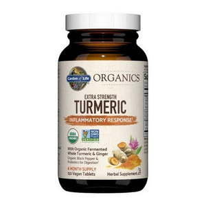 Garden of Life, Organics Extra Strength Turmeric Inflammatory Response, 120 Vegan Tabs