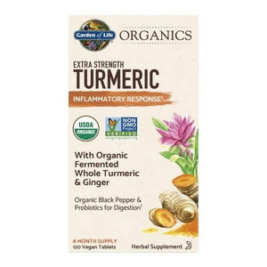 Garden of Life, Organics Extra Strength Turmeric Inflammatory Response, 120 Vegan Tabs