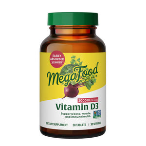 MegaFood, Vitamin D3, 2000 IU, 30 Tabs