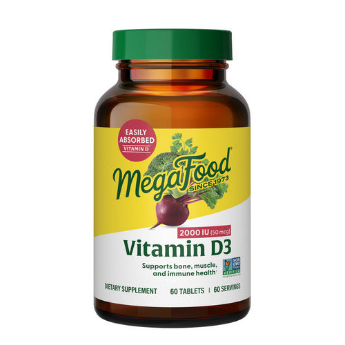 MegaFood, Vitamin D3, 2000 IU, 60 Tabs