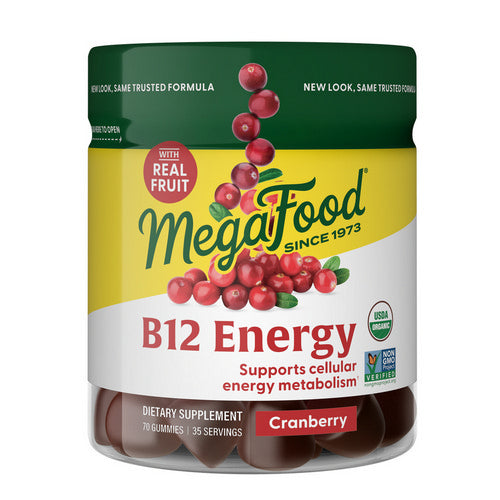 MegaFood, B12 Energy, Cranberry, 70 Gummies