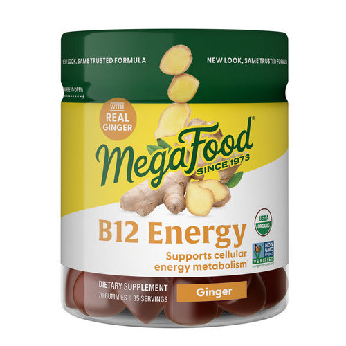 MegaFood, B12 Energy, Ginger, 70 Gummies