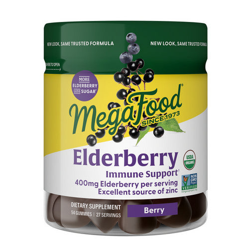 MegaFood, Elderberry Immune Support, Berry, 54 Gummies