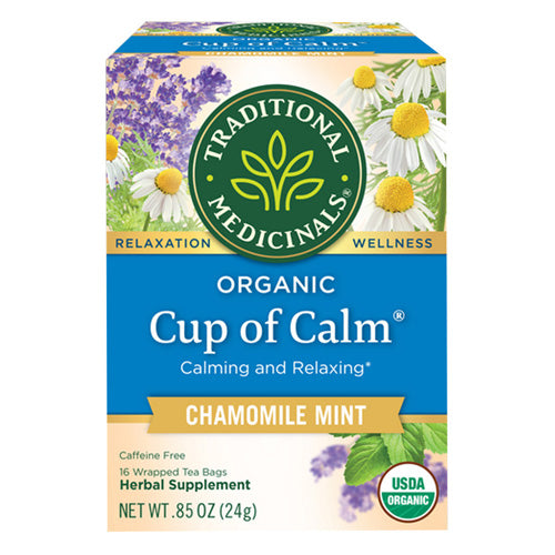 Traditional Medicinals, Organic Cup of Calm Chamomile Mint Tea Calming & Relaxing, 16 Bags