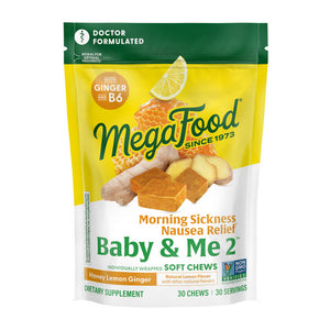 Baby And Me 2 Morning Sickness Nausea Relief Honey Lemon Ginger Flavor 30 Chews by MegaFood