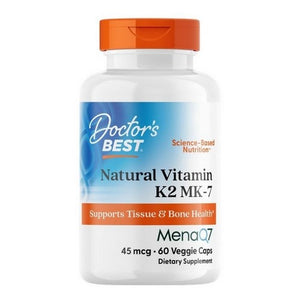 Doctors Best, Natural Vitamin K2 Featuring MenaQ7, 45 Mcg, 60 Veggie Caps