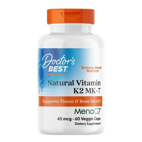 Doctors Best, Natural Vitamin K2 Featuring MenaQ7, 45 mcg, 60 VCaps