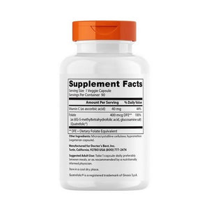 Doctors Best, Fully Active Folate with Quatrefolic, 400 mcg, 90 vcaps