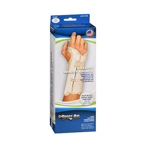 Sport Aid, Sportaid Wrist Brace Deluxe Left, Beige Large 1 each