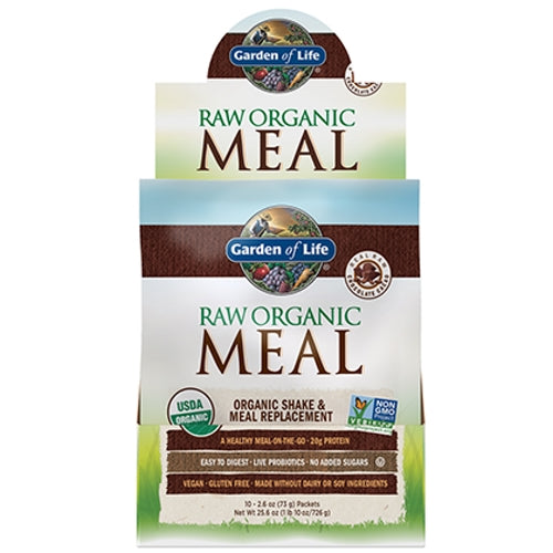 Garden of Life, RAW Organic Meal Chocolate Packets, Chocolate, 10 packets