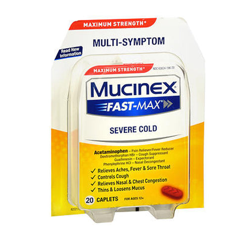 Mucinex, Mucinex Fast-Max Severe Congestion Cold, 20 Caplets