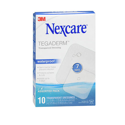 3M, Nexcare Tegaderm Waterproof Transparent Dressing Assorted, 10 Each