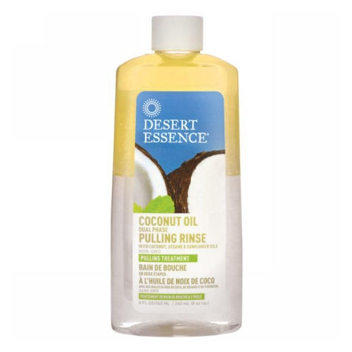 Desert Essence, Coconut Oil Dual Phase Pulling Rinse, 8 Oz