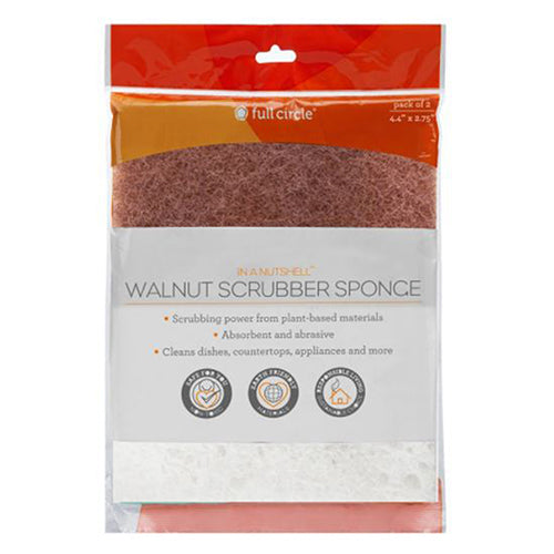 Full Circle Home, Walnut Scrubber Sponge, 2 Count