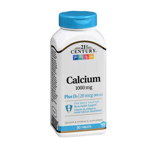 21st Century, 21st Century Calcium 1000 + D3, 90 Tabs