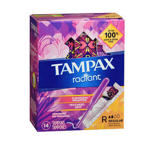 Tampax, Tampax Radiant Tampons Regular Unscented, 14 Each