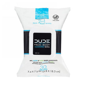 Dude Wipes, Face Wipes Fragrance Free, 30 Count