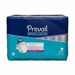 First Quality, Unisex Adult Incontinence Brief Prevail  Breezers  Tab Closure Regular Disposable Heavy Absorbency, Case Of 4