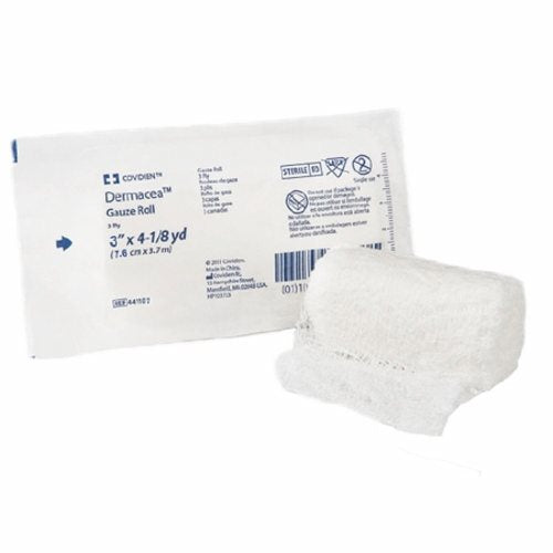 Cardinal, Fluff Bandage Roll Dermacea Gauze 3-Ply 3 Inch X 4 Yard Roll Shape Sterile, Count of 96