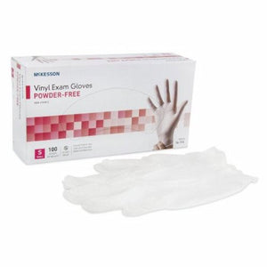 McKesson, Exam Glove McKesson Small NonSterile Vinyl Standard Cuff Length Smooth Clear Not Chemo Approved, Box Of 100