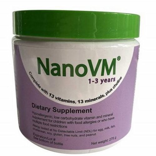 Solace Nutrition, Pediatric Oral Supplement NanoVM  1 - 3 Years Unflavored 275 Gram Can Powder, 275 Grams