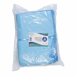 Dynarex, Underpad Dynarex  23 X 24 Inch Disposable Fluff Light Absorbency, Case Of 2