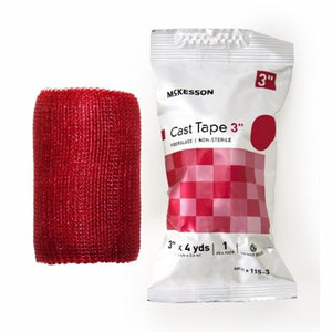 McKesson, Cast Tape McKesson 3 Inch X 12 Foot Fiberglass Red, Count of 10