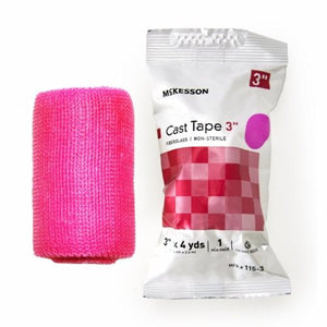 McKesson, Cast Tape McKesson 3 Inch X 12 Foot Fiberglass Pink, Box Of 10