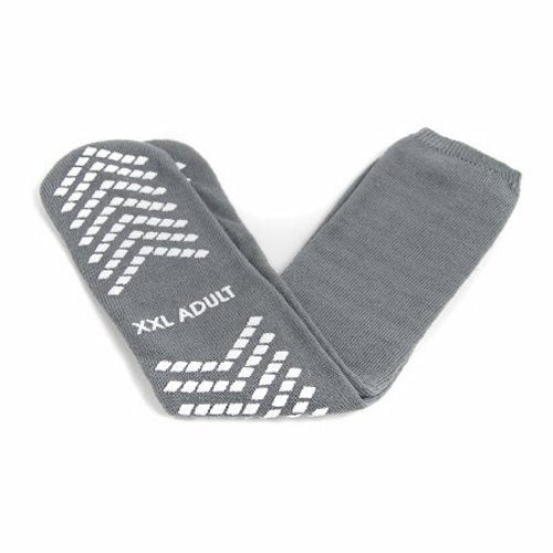 McKesson, Slipper Socks McKesson Adult 2X-Large Gray Above the Ankle, 1 Pair