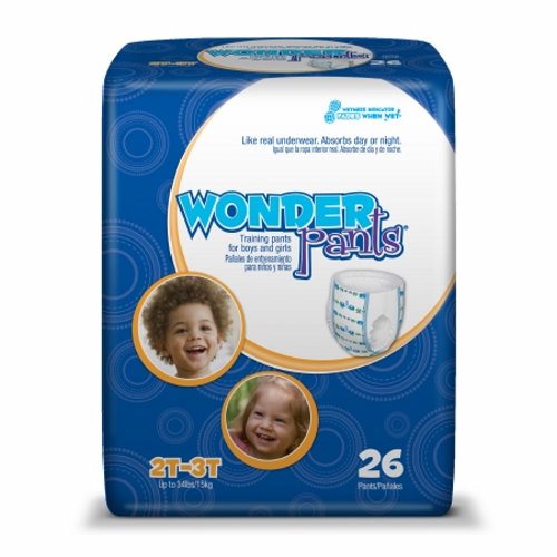 First Quality, Unisex Toddler Training Pants WonderPants  Pull On with Tear Away Seams 2T to 3T Disposable Heavy Ab, Pack Of 26