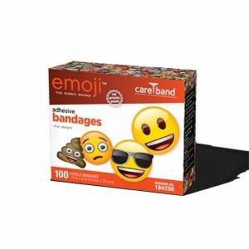 ASO, Adhesive Strip emoji 3/4 X 3 Inch Plastic Rectangle Kid Design (Emojis) Sterile, Box Of 100