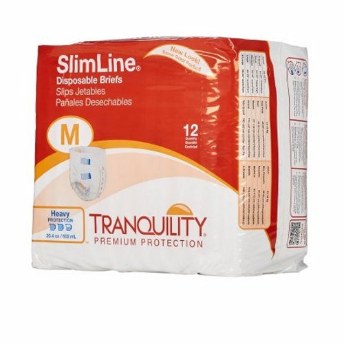 Principle Business Enterprises, Unisex Adult Incontinence Brief Tranquility Slimline Tab Closure Medium, 1 Pack