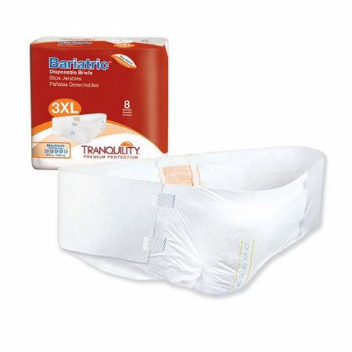 Principle Business Enterprises, Unisex Adult Incontinence Brief Tranquility  Bariatric Tab Closure 3X-Large Disposable Heavy Absorbe, Count of 8