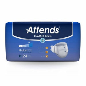 Attends, Unisex Adult Incontinence Brief Attends  Classic Tab Closure Medium Disposable Heavy Absorbency, Case Of 4