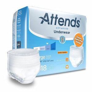 Attends, Unisex Adult Absorbent Underwear, Case Of 4