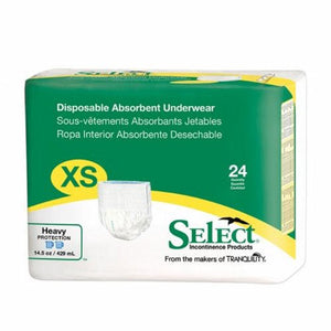 Principle Business Enterprises, Unisex Adult Absorbent Underwear X-Small Disposable Heavy Absorbency, Count of 24