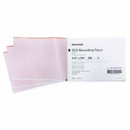 McKesson, ECG Recording Paper McKesson 8.27 Inch X 183 Foot Z-Fold, Pack Of 200