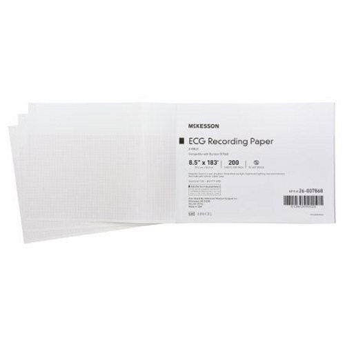 McKesson, ECG Recording Paper McKesson 8-1/2 Inch X 183 Foot Z-Fold, Pack Of 200