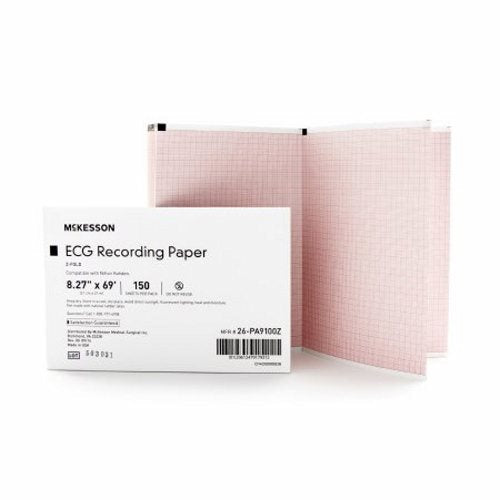 McKesson, ECG Recording Paper McKesson 8.27 Inch X 69 Foot Z-Fold, Pack Of 150