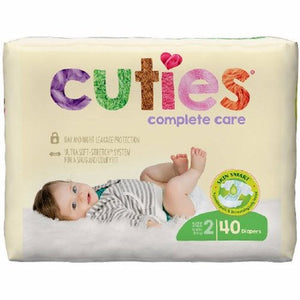 First Quality, Unisex Baby Diaper Cuties  Complete Care Tab Closure Size 2 Disposable Heavy Absorbency, Count of 204