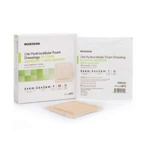 McKesson, Thin Silicone Foam Dressing 4X4 Inch Sterile, 1 Each