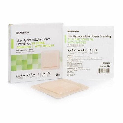 McKesson, Thin Silicone Foam Dressing, Box Of 10