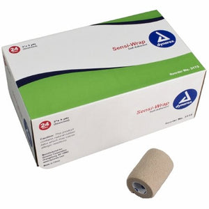 Dynarex, Cohesive Bandage Sensi-Wrap 3 Inch X 5 Yard Standard Compression Self-adherent Closure Tan NonSteril, Count of 24