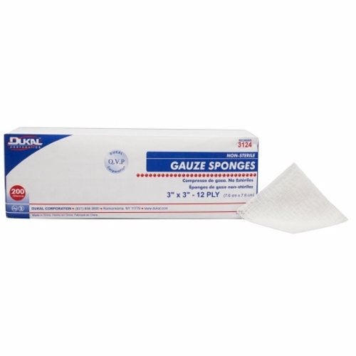 Dukal, Gauze Sponge Dukal Cotton 12-Ply 3 X 3 Inch Square NonSterile, Count of 200