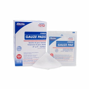 Dukal, Gauze Sponge Dukal Cotton 12-Ply 3 X 3 Inch Square Sterile, Box Of 100