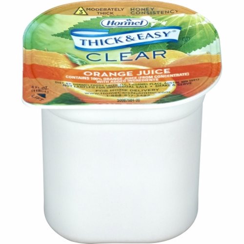 Hormel, Thickened Beverage Thick & Easy  4 oz. Container Portion Cup Orange Juice Flavor Ready to Use Honey, Count of 24